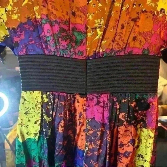 TRINA TURK Womens FOSSE SHANGHAI SILK Satin Multi-Color Short Dress Sz 2 - Picture 5 of 6